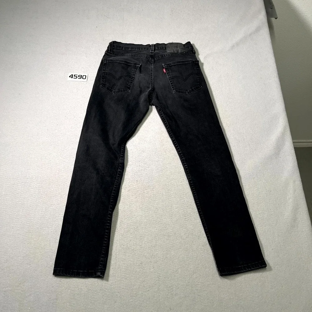Levi's 502 Jeans Mens 29x30 Black Denim Dark Wash‎ Everyday Wear Straight Leg